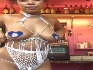 Bikini Ebony Barista Showing all, Free HD sex video 81
