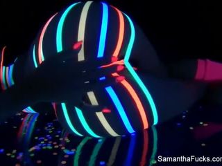 Kolorowy blacklight dokuczanie z samantha saint