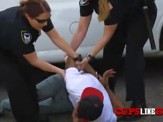 Criminal Is Coerced Into Making His cock Hard For turned on Milf Cops