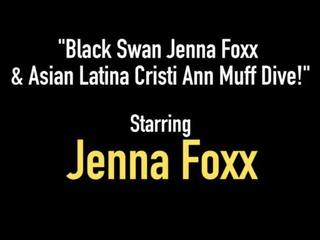 Negra swan jenna foxx & asiática latina cristi ana manguito inmersión!